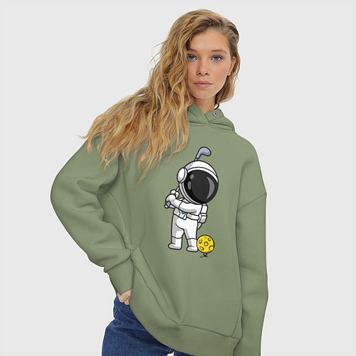 Женское худи оверсайз Космический гольф / Авокадо – фото 3