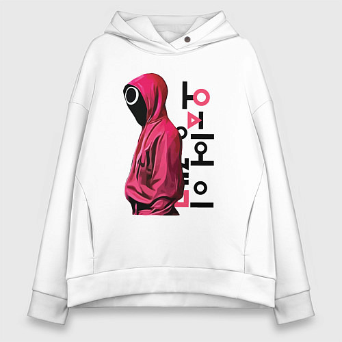 Женское худи оверсайз Squid game soldier / Белый – фото 1