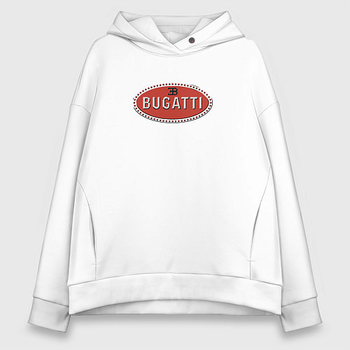 Женское худи оверсайз Bugatti - emblem / Белый – фото 1