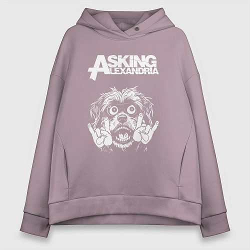 Женское худи оверсайз Asking Alexandria rock dog / Сиреневый – фото 1