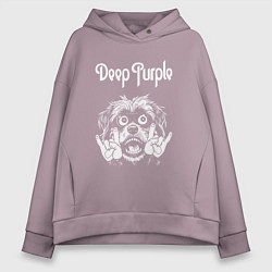 Толстовка оверсайз женская Deep Purple rock dog, цвет: сиреневый