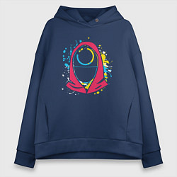 Толстовка оверсайз женская Squid game face, цвет: тёмно-синий