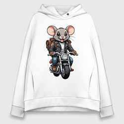 Толстовка оверсайз женская Biker mice, цвет: белый