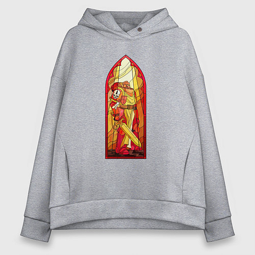 Женское худи оверсайз Космодесантник в арке / Меланж – фото 1