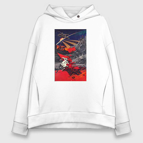 Женское худи оверсайз Советский Союз - на пути к звездам / Белый – фото 1