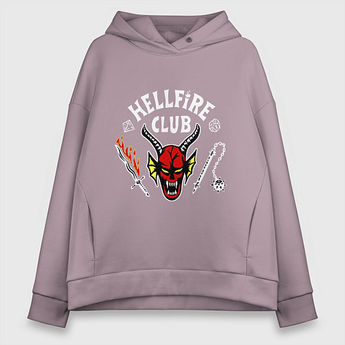Женское худи оверсайз Клуб адского пламени / Сиреневый – фото 1