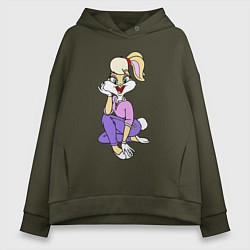 Толстовка оверсайз женская Lola Bunny, цвет: хаки