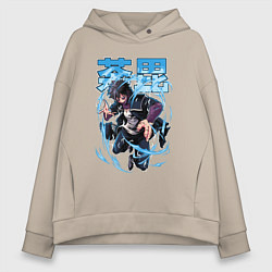 Женское худи оверсайз Моя геройская академия Даби синее пламя