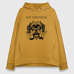 Толстовка оверсайз женская Joy Division - rock dog, цвет: горчичный