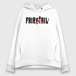 Толстовка оверсайз женская Аниме - хвост феи, цвет: белый