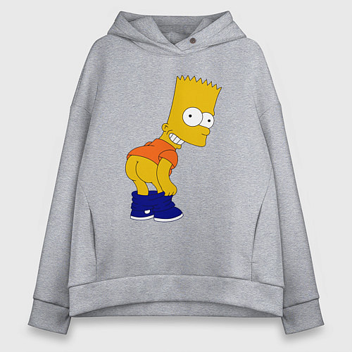 Женское худи оверсайз Барт без штанов / Меланж – фото 1