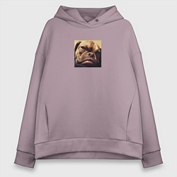 Толстовка оверсайз женская Сердитый Песик, цвет: сиреневый