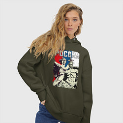 Толстовка оверсайз женская Родина, цвет: хаки — фото 2