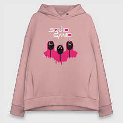 Толстовка оверсайз женская Squid game soldiers, цвет: пыльно-розовый