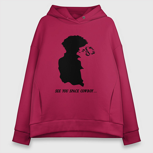 Женское худи оверсайз Ковбой Бибоп Спайк Шпигель Аниме / Маджента – фото 1