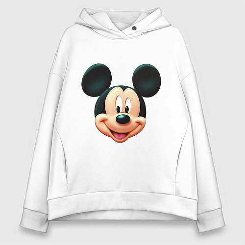 Женское худи оверсайз Mickey mouse head / Белый – фото 1