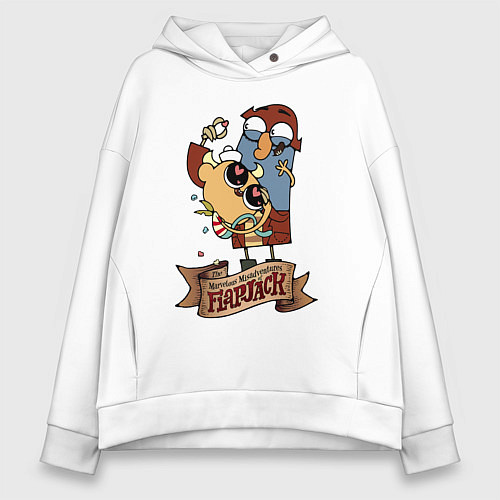 Женское худи оверсайз Flapjack - heart candies / Белый – фото 1