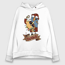 Толстовка оверсайз женская Flapjack - heart candies, цвет: белый