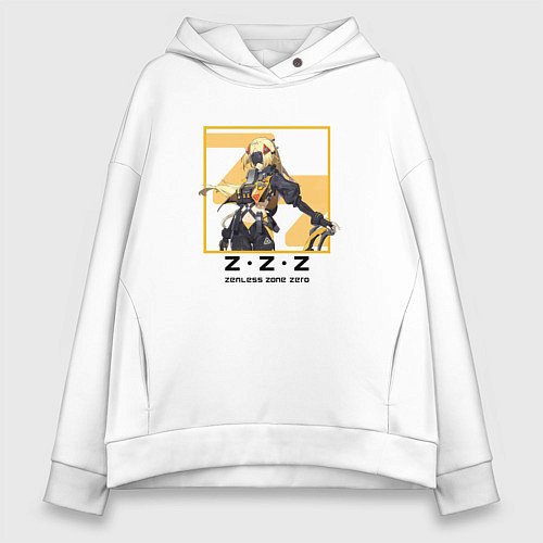 Женское худи оверсайз Гашетка - Zenless Zone Zero / Белый – фото 1
