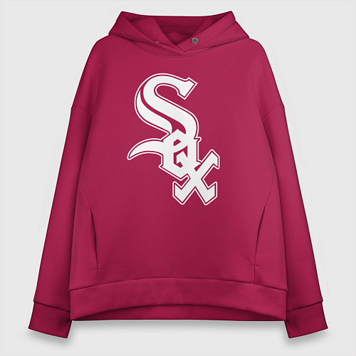 Женское худи оверсайз Chicago white sox - baseball / Маджента – фото 1