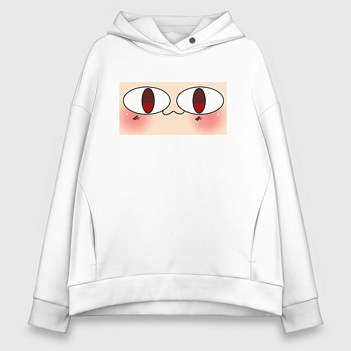 Женское худи оверсайз Neco Arc Face meme / Белый – фото 1