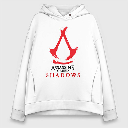 Женское худи оверсайз Assassins Creed Shadows - badge / Белый – фото 1