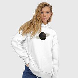 Толстовка оверсайз женская Планета арт, коричневая с кольцом, цвет: белый — фото 2