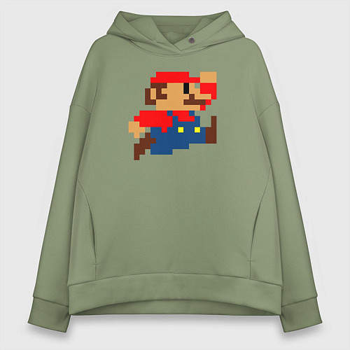 Женское худи оверсайз Mario 8 bit / Авокадо – фото 1