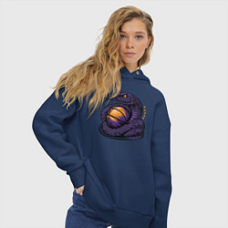 Толстовка оверсайз женская Black mamba basketball, цвет: тёмно-синий — фото 2