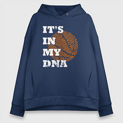 Толстовка оверсайз женская Баскетбольный ДНК, цвет: тёмно-синий