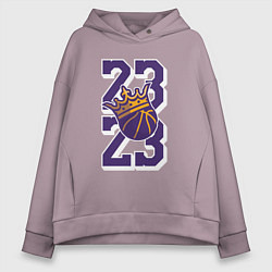 Толстовка оверсайз женская Король Леброн Джеймс, цвет: сиреневый