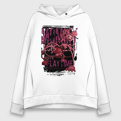 Женское худи оверсайз Мамочка длинные ноги из Poppy Playtime / Белый – фото 1