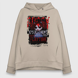 Женское худи оверсайз Кукла Поппи из Poppy Playtime