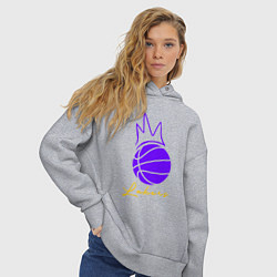 Толстовка оверсайз женская Короли Лейкерс, цвет: меланж — фото 2