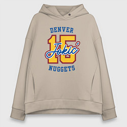 Толстовка оверсайз женская Denver Nuggets - Nokila Jokic, цвет: миндальный