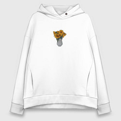 Женское худи оверсайз Букет подсолнухов