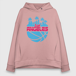 Толстовка оверсайз женская Lakers city, цвет: пыльно-розовый