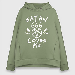 Женское худи оверсайз Satan 666 loves me