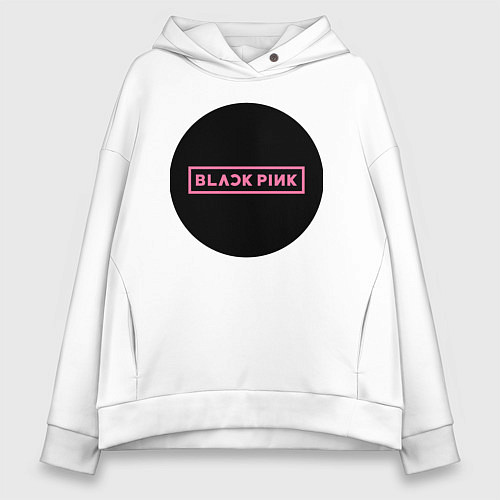 Женское худи оверсайз Blackpink logotype - group of South Korea / Белый – фото 1