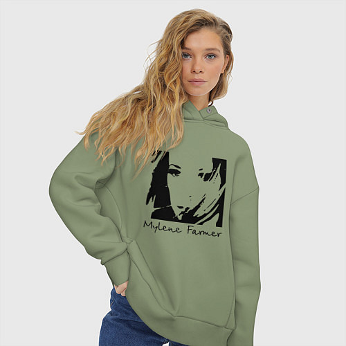 Женское худи оверсайз Милен Фармер / Авокадо – фото 3