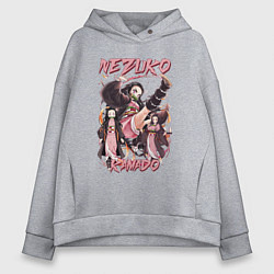 Женское худи оверсайз Клинок рассекающий демонов Nezuko Kamado