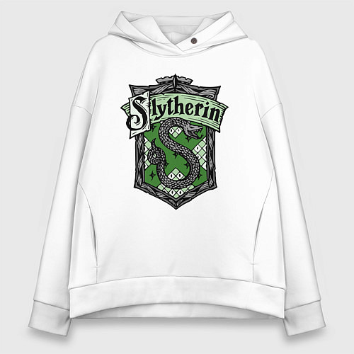 Женское худи оверсайз Slytherin emblem / Белый – фото 1