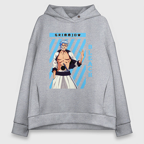 Женское худи оверсайз Блич Гриммджоу Джагерджак / Меланж – фото 1