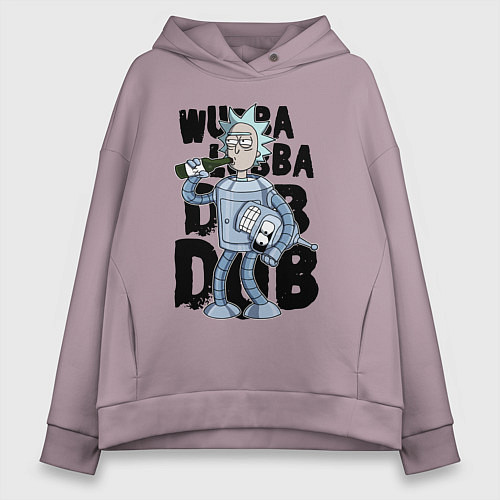 Женское худи оверсайз Рик и Бендер / Сиреневый – фото 1
