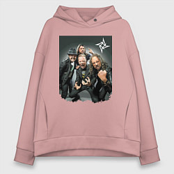 Толстовка оверсайз женская Metallica cool dudes - thrash metal, цвет: пыльно-розовый