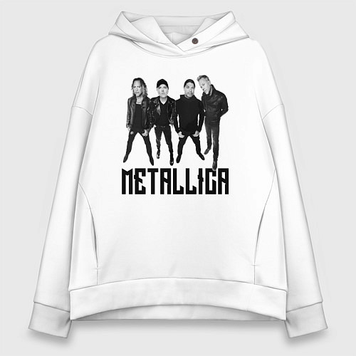 Женское худи оверсайз Metallica - cool guys / Белый – фото 1