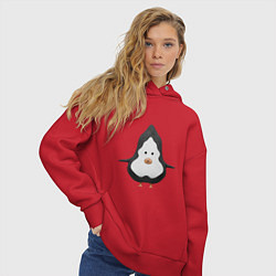 Толстовка оверсайз женская Cartoon penguin character, цвет: красный — фото 2
