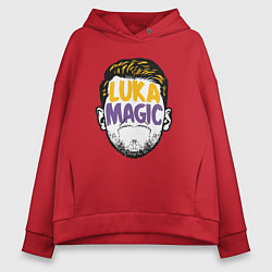 Толстовка оверсайз женская Luka magic face, цвет: красный