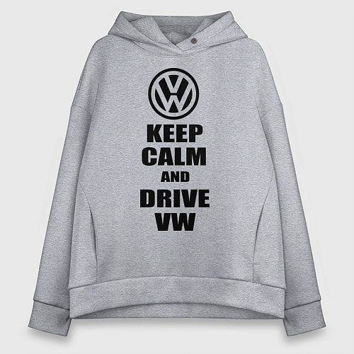Женское худи оверсайз Keep Calm & Drive VW / Меланж – фото 1
