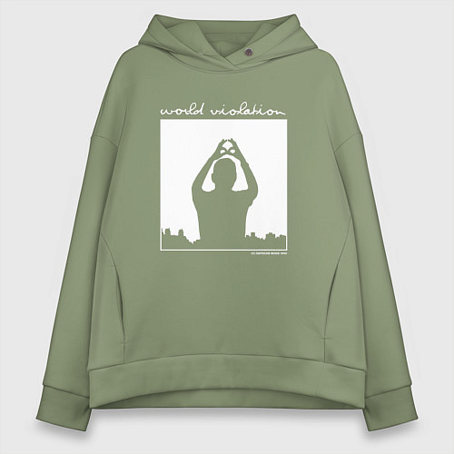 Женское худи оверсайз Depeche Mode world violation / Авокадо – фото 1